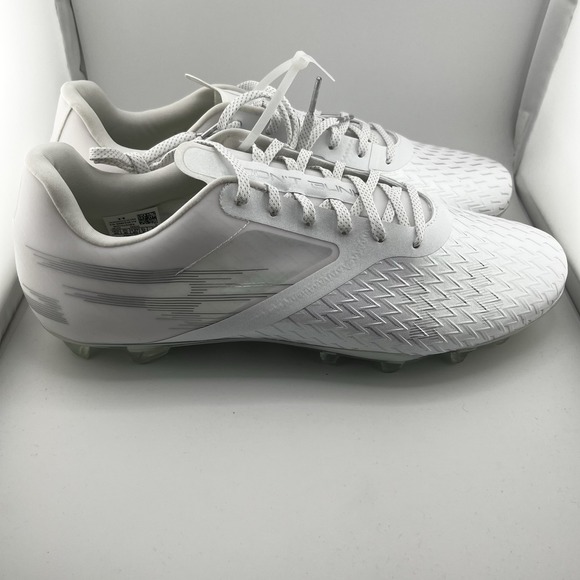 Under Armour Football Cleats Mens 14 Blur LUX MC Low White 3023956-103 Light‎